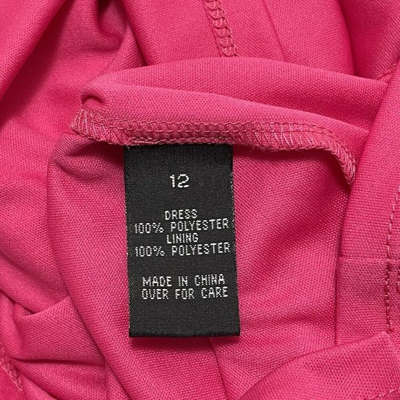 IN Studio Dress Straight Pencil Size 12 Pink Hippie Open Ruche Crochet Casual - Picture 8 of 12